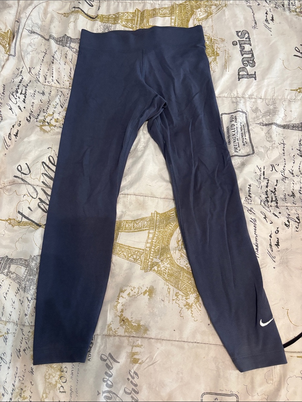 Nike Girls Navy Active Leggings with Small Swoosh